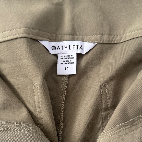 Olive Green Athleta Barrel Leg Pants - Picture 2 of 3